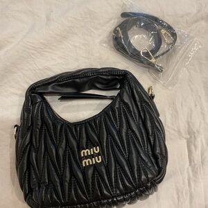 Elegant Black Quilted Women's Bag, size approximately 9x5x3 inches
